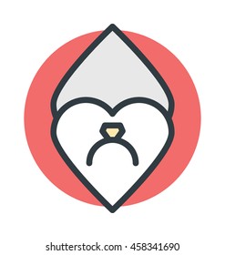 Diamond Ring Colored Vector Icon