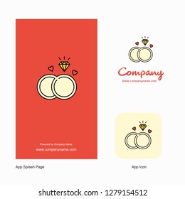 Diamond ring Company Logo App Icon and Splash Page Design. Creative Business App Design Elements