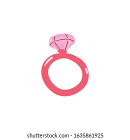 Diamond ring design of Gem jewelry engagement wedding marriage fashion precious brilliant and crystal theme Vector illustration