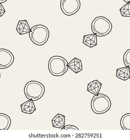 diamond ring doodle drawing seamless pattern background