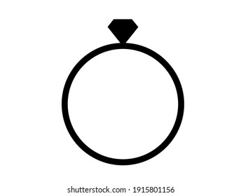 Diamond ring engagement icon,  ring silhouette isolate, vector EPS10.