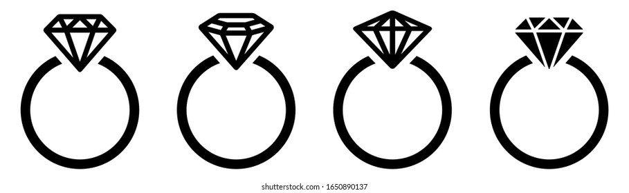 Diamond ring. Engagement ring. Vector