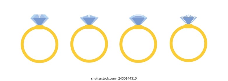 Diamantring. Verlobungsring. Vektor