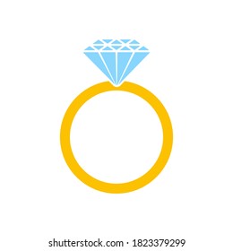 Diamond ring for engagement ring or wedding ring icon vector