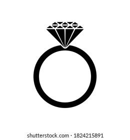 Diamond ring for engagement ring or wedding ring icon vector