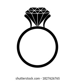 Anillo de diamantes para anillo de compromiso o icono de anillo de boda