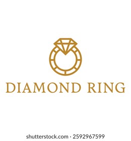 diamond ring flat minimalist logo design