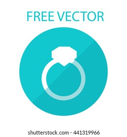 with diamond ring free vector style flat