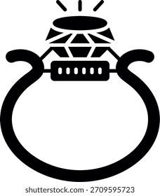Diamond Ring Glyph Style Icon Design