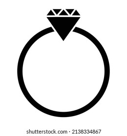 Diamond ring Glyph Style vector icon which can easily modify or edit 