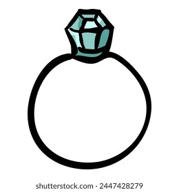 Diamond Ring - Hand Drawn Doodle Icon