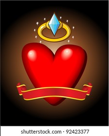 Diamond Ring and Heart