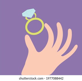 Diamond ring and holding hand