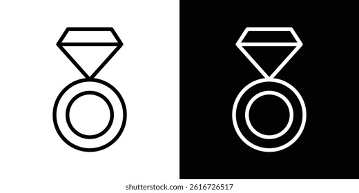 Diamond ring icon for banner and packaging design. Vector illustration