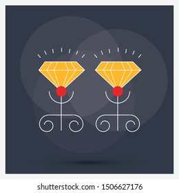 Diamond ring  icon with black background