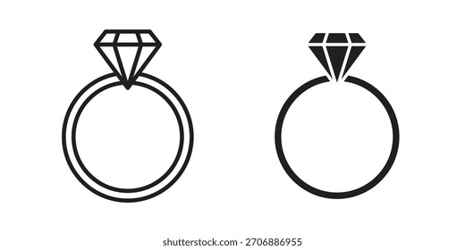 Diamond ring icon collection. modern simple icons for web
