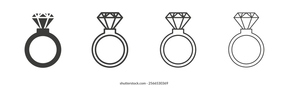 Diamond ring icon collection for website design, app, UI design.