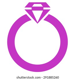 Diamond Ring icon from Commerce Set. Vector style: flat symbol, violet color, rounded angles, white background.