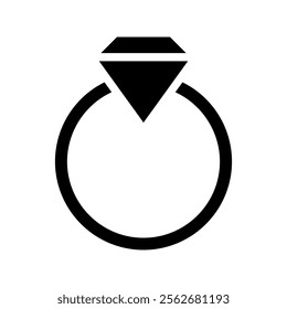 Diamond ring icon. Concept of engagement, marriage, and love.