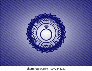 diamond ring icon with denim texture
