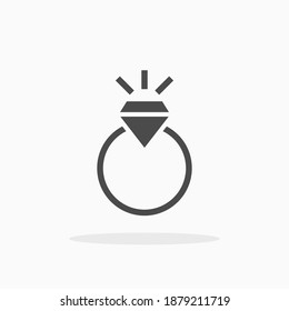 Diamantring-Symbol. Für Design, Logo. Vektorgrafik.