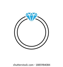 Diamond ring icon design template vector isolated illustration