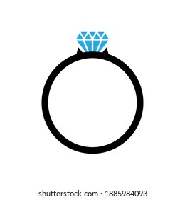 Diamond ring icon design template vector isolated illustration