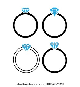 Diamond ring icon design template vector isolated illustration