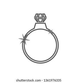 Diamond ring icon. Element of Romance for mobile concept and web apps icon. Outline, thin line icon for website design and development, app development