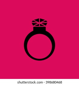 Diamond Ring Icon. Eps-10.