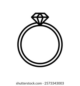 Diamond ring icon Flat fill set collection