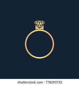 Golden Ring Diamond Logo Sparkling Jewel Stock Vector (Royalty Free ...