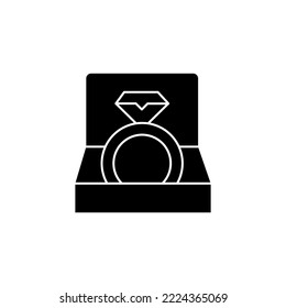 Diamond Ring icon glyph style design. Diamond Ring vector illustration. isolated on white background.