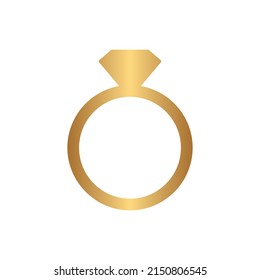 Diamond ring icon with gold gradient