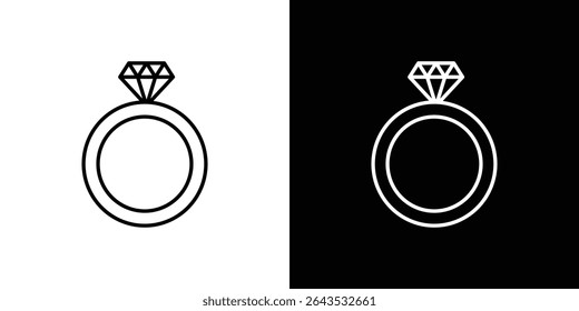 Ícone de anel de diamante. ícone do vetor Design Gráfico. Ícones Ui Ux