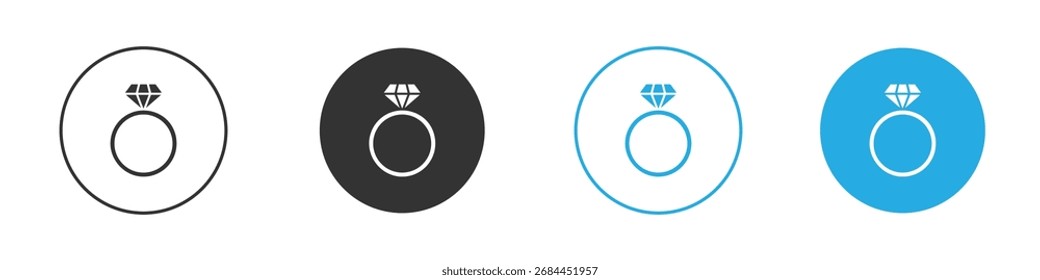 Ícone de anel de diamante. Modelo de design de ícone gráfico