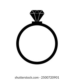 Diamond ring icon illustrated on background