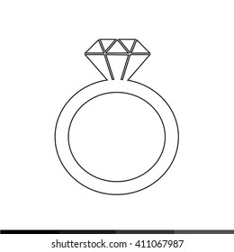 Diamond ring icon Illustration design