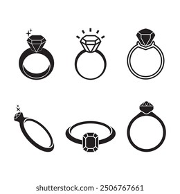 diamond ring icon illustration element design