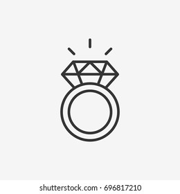 Diamond ring icon illustration isolated vector sign symbol