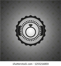 diamond ring icon inside black emblem. Vintage.