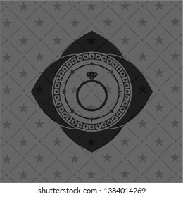 diamond ring icon inside black emblem