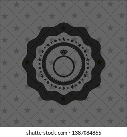 diamond ring icon inside black emblem