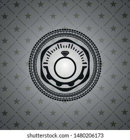 diamond ring icon inside black emblem. Vintage.
