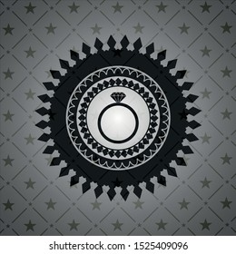 diamond ring icon inside black emblem