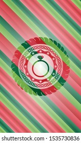 diamond ring icon inside christmas style badge..