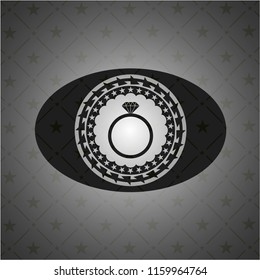 diamond ring icon inside dark badge