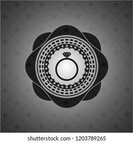 diamond ring icon inside dark badge or emblem