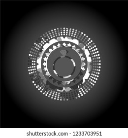diamond ring icon inside grey camouflage texture