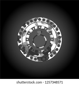 diamond ring icon inside grey camo texture